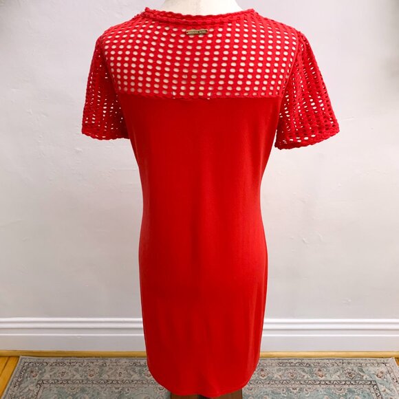 Michael Kors Red Mesh Shift Dress Size Small - Picture 5 of 7